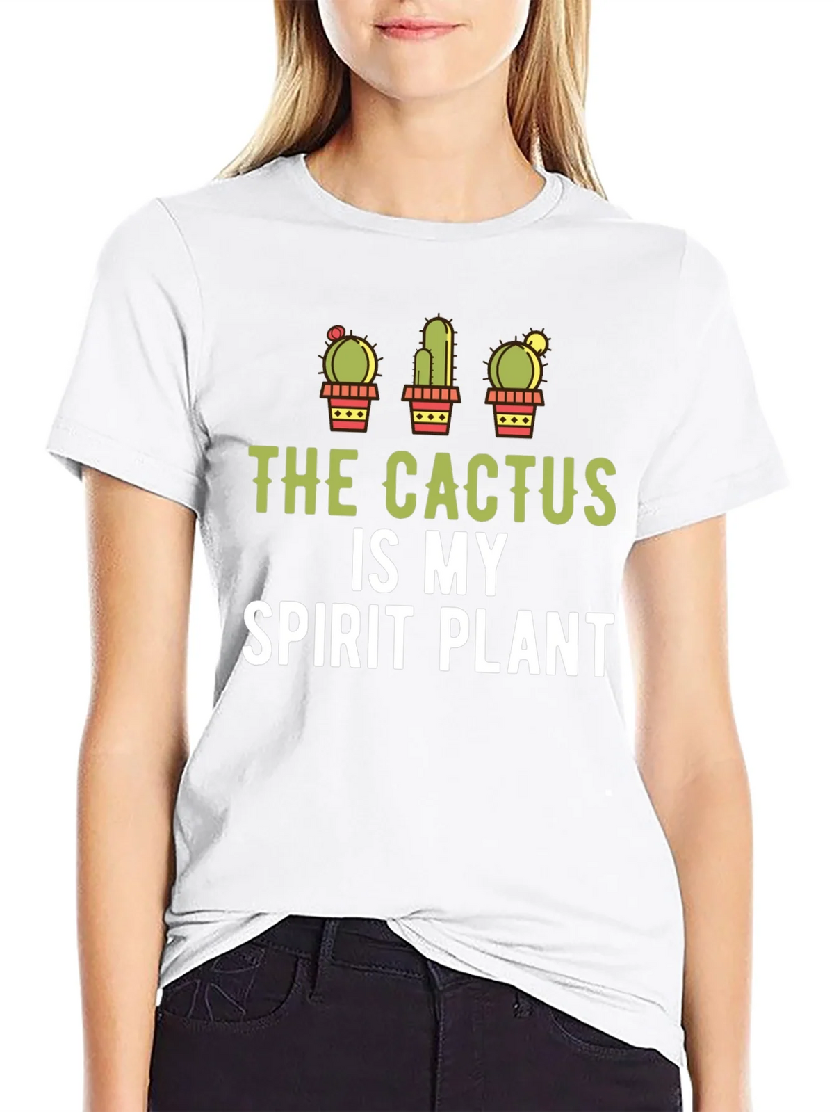 Cactus Spirit Plant Graphic Tee - Black Cotton product image 8