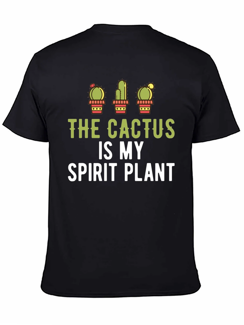 Cactus Spirit Plant Graphic Tee - Black Cotton product image 4