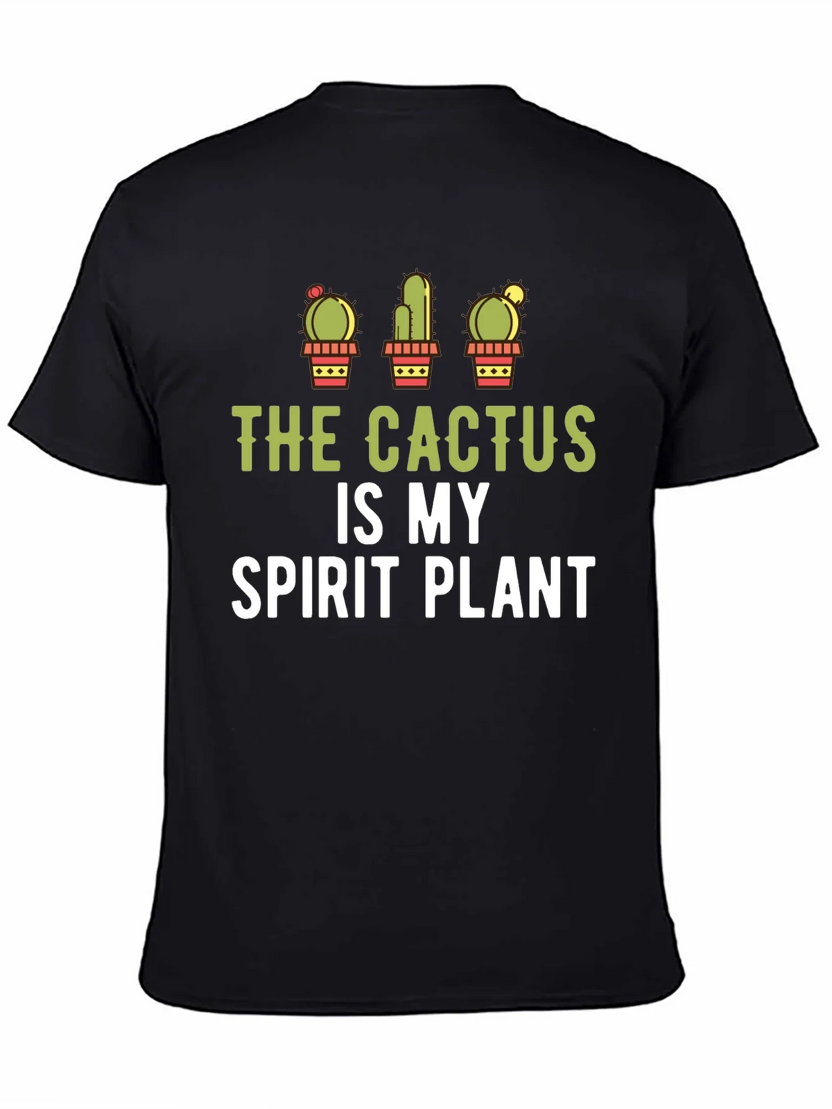 Cactus Spirit Plant Graphic Tee - Black Cotton product image 4