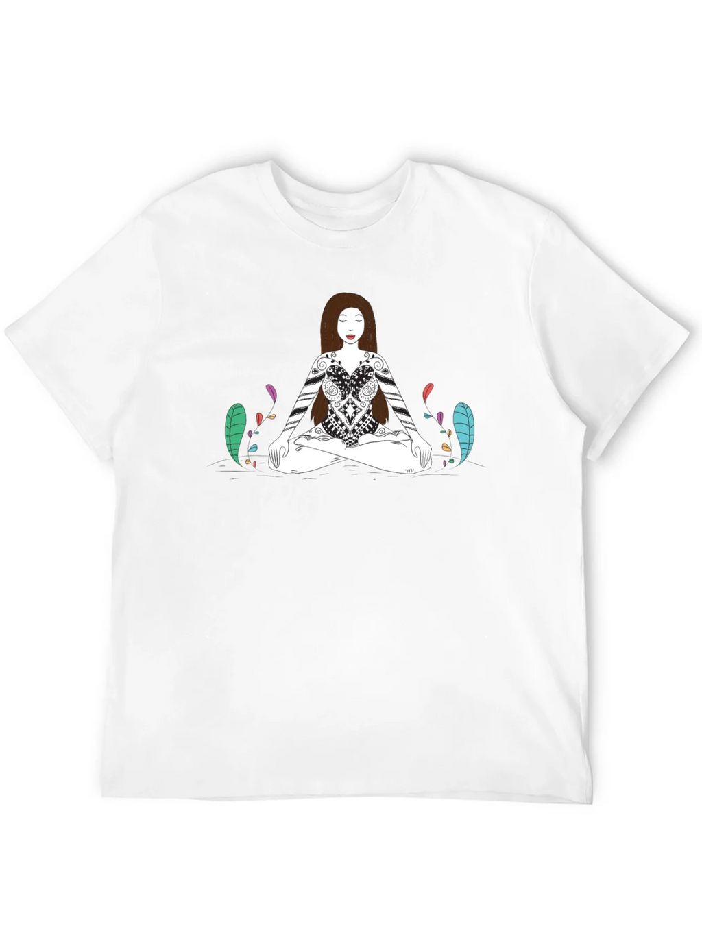 Meditative Woman Graphic Tee - Black Cotton T-Shirt product image 11