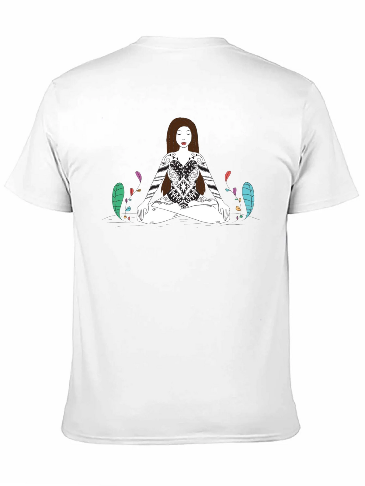Meditative Woman Graphic Tee - Black Cotton T-Shirt product image 10