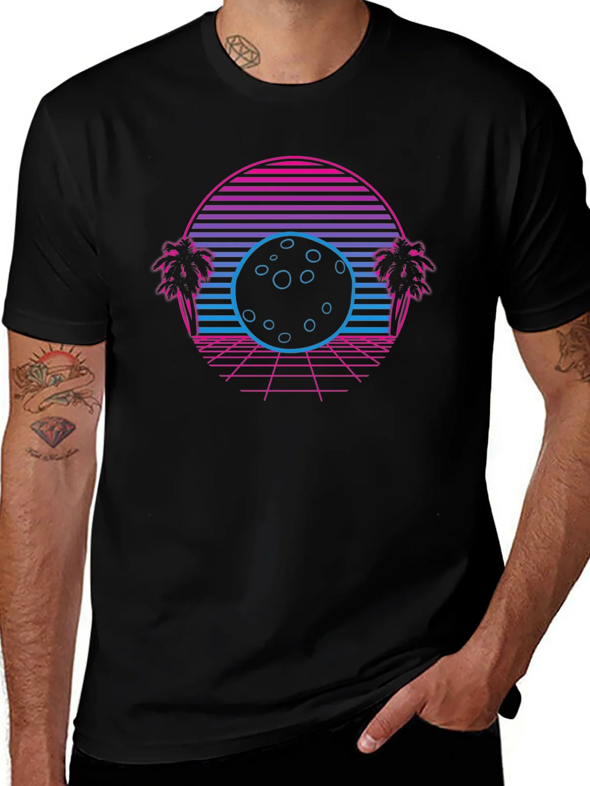 Retro Sunset Moon T-Shirt product image 1
