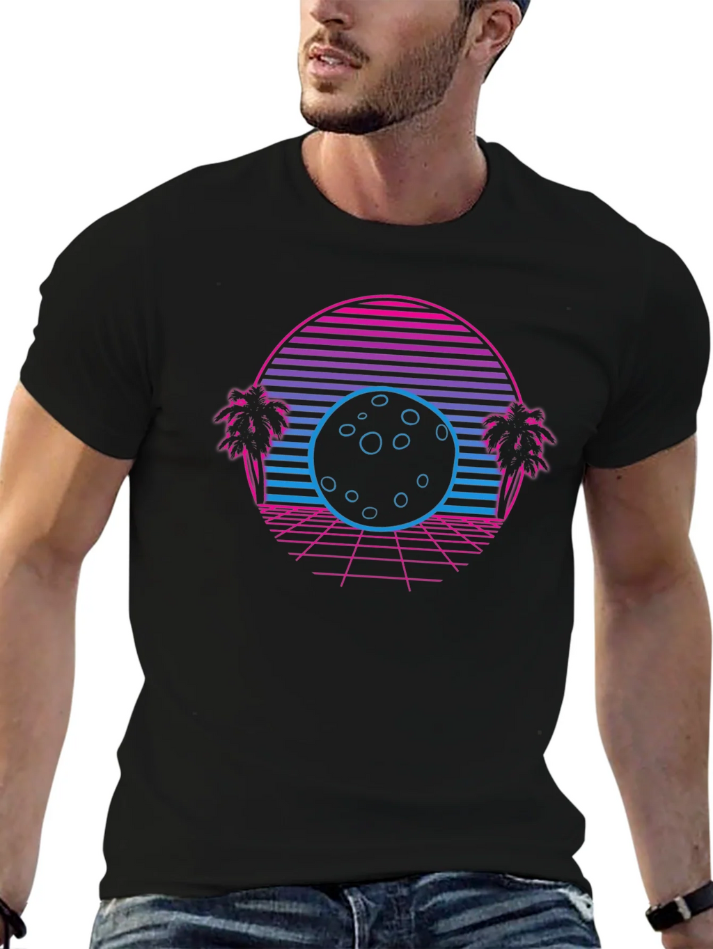 Retro Sunset Moon T-Shirt product image 6
