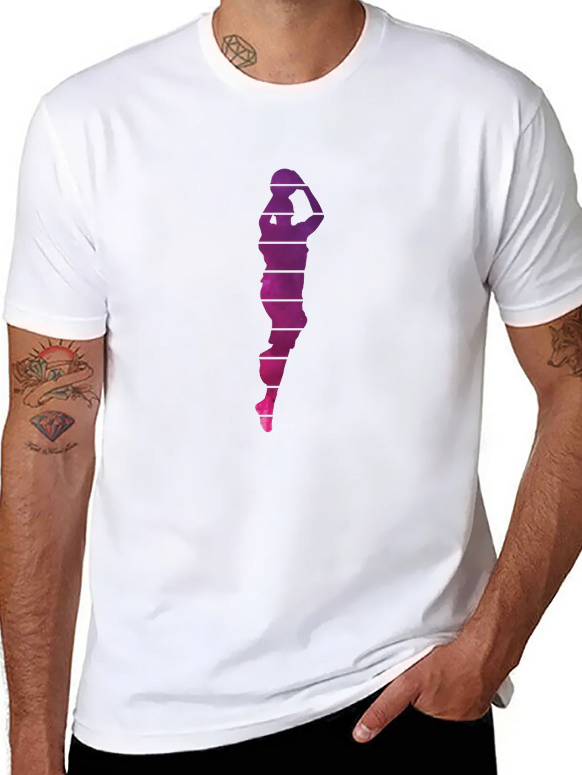 Basketball Player Graphic Tee - Black Cotton Blend product image 3