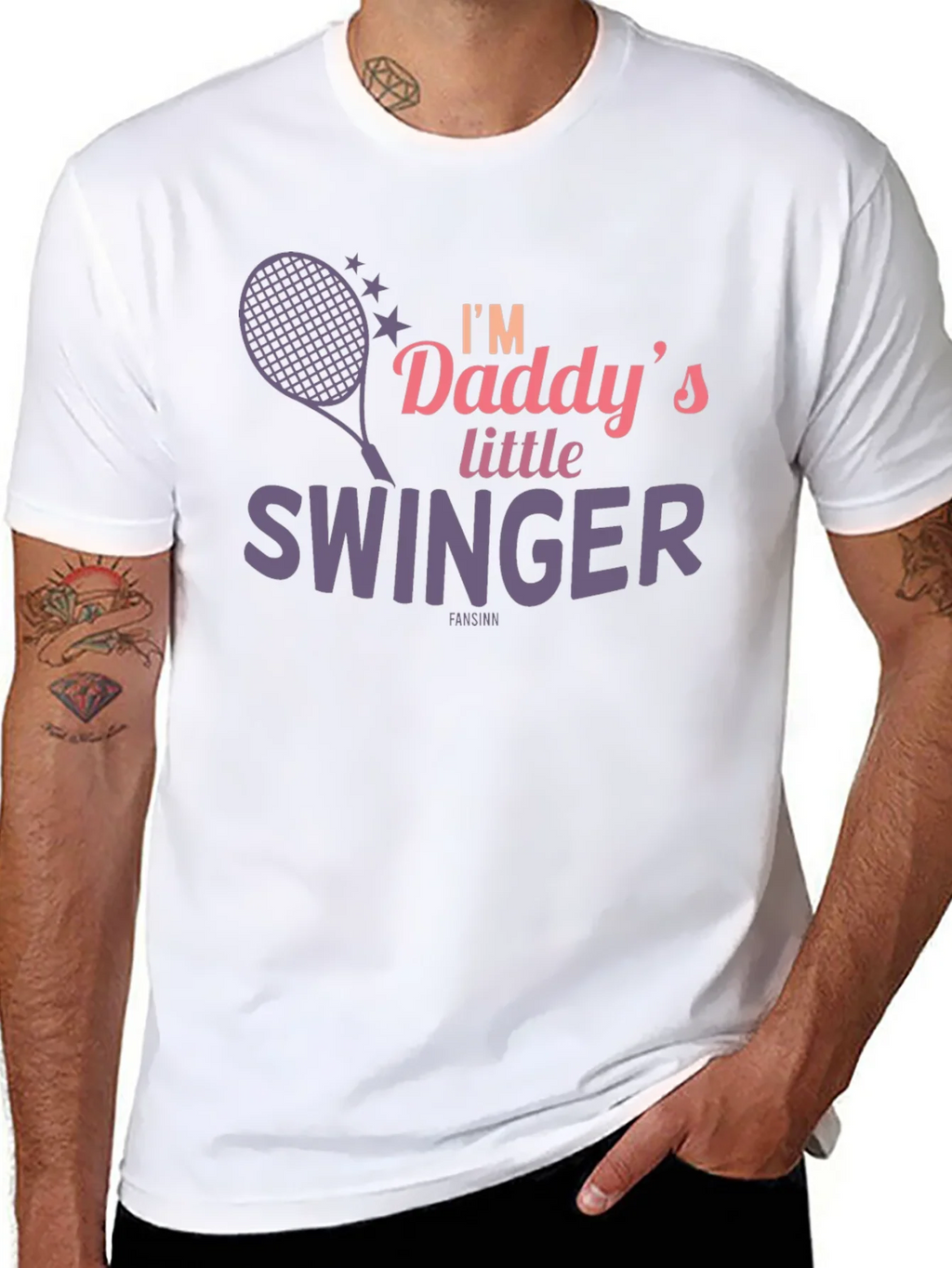 Daddys Little Swinger T-Shirt Funny Tennis Tee product image 4