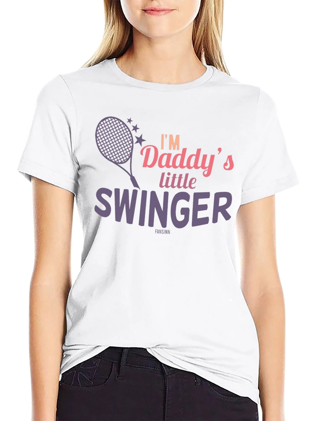 Daddys Little Swinger T-Shirt Funny Tennis Tee product image 5