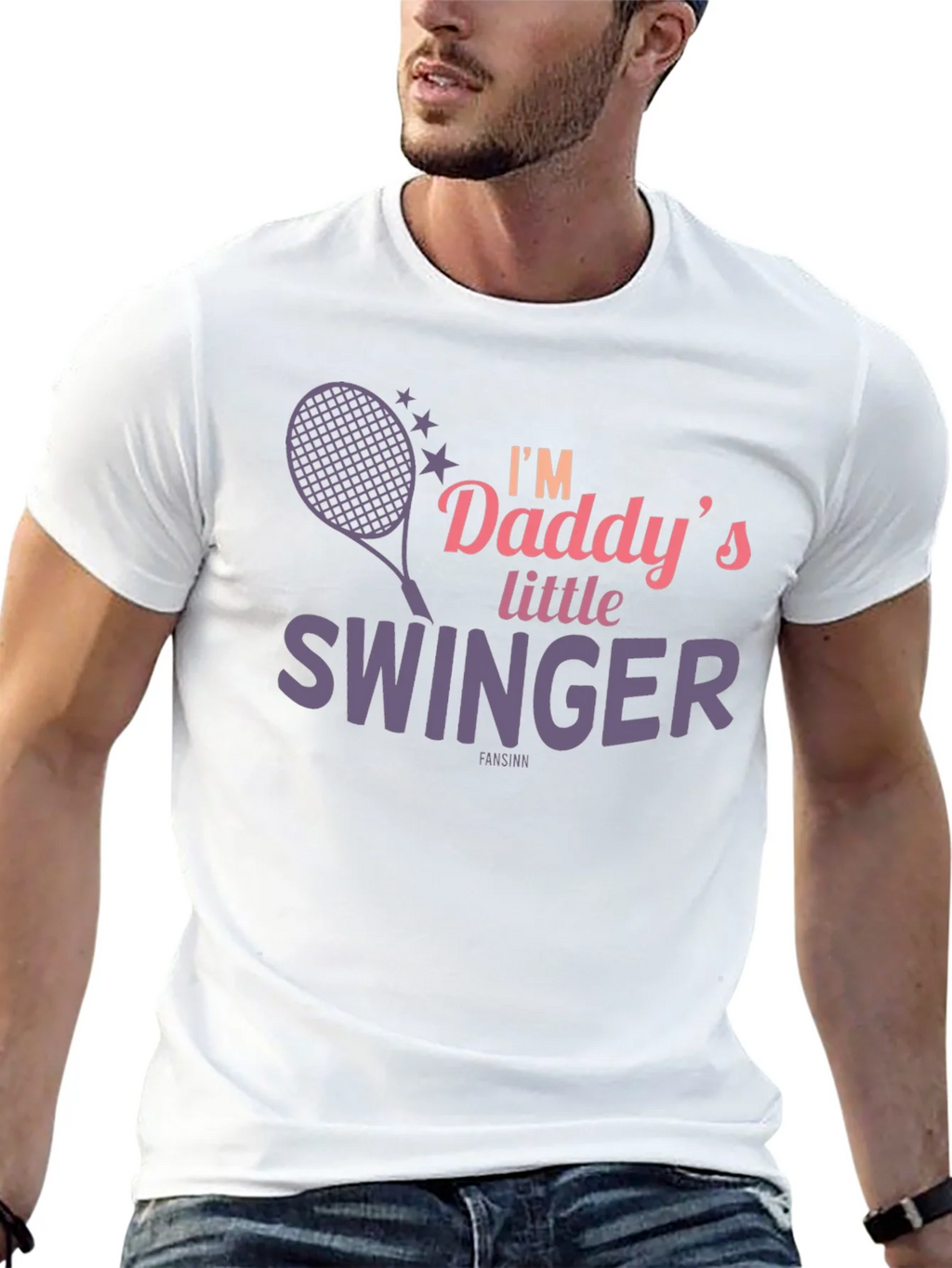 Daddys Little Swinger T-Shirt Funny Tennis Tee product image 7