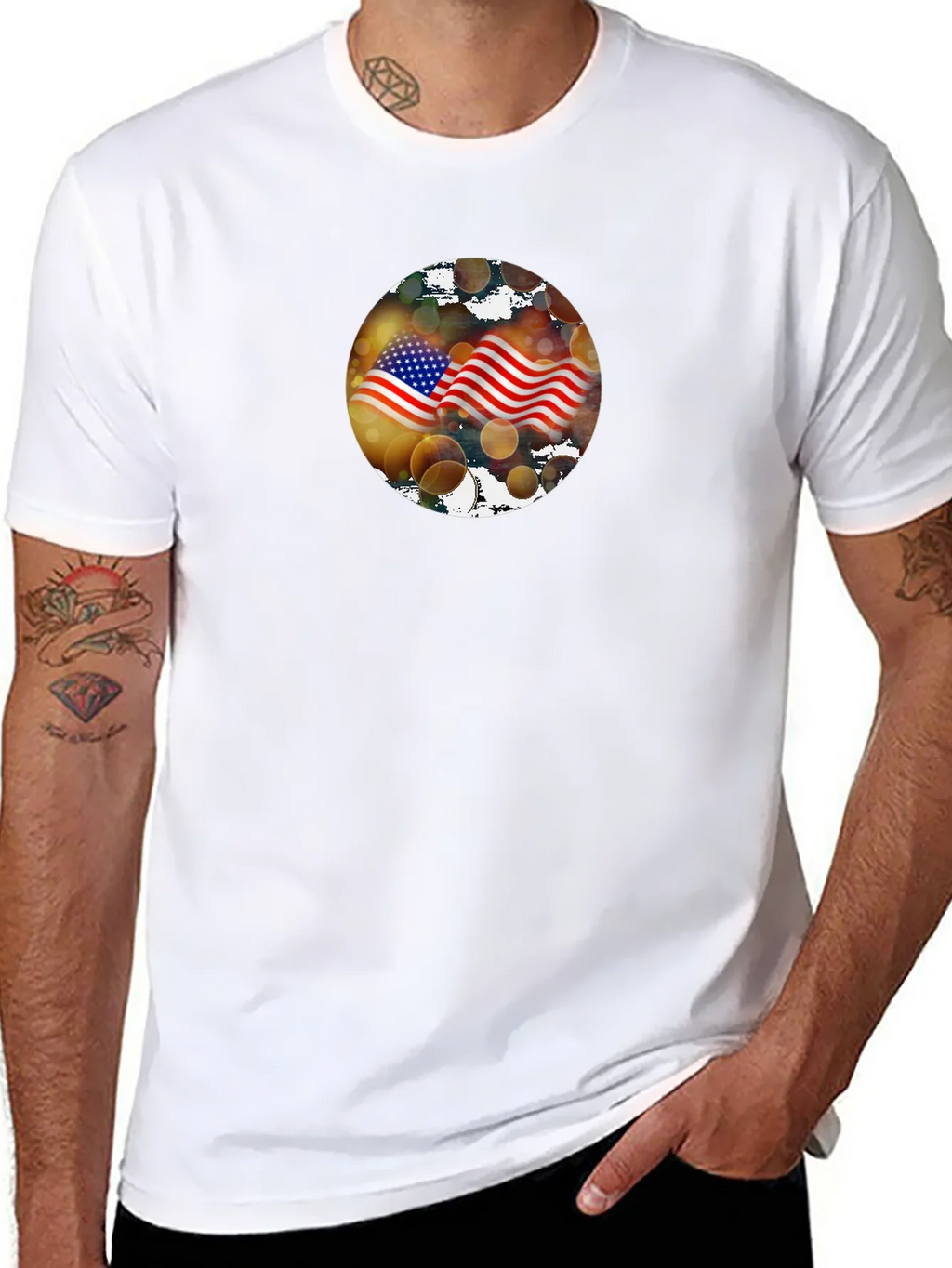 American Flag Graphic Black T-Shirt product image 7