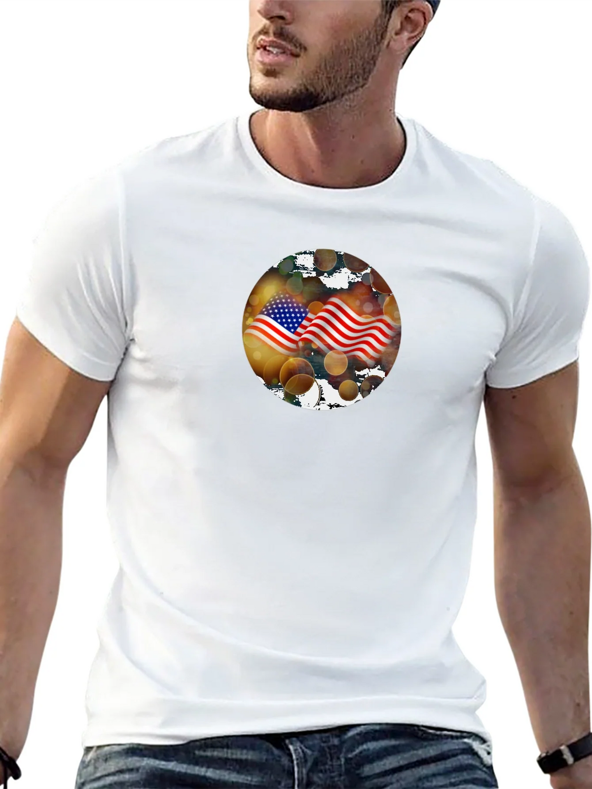 American Flag Graphic Black T-Shirt product image 12