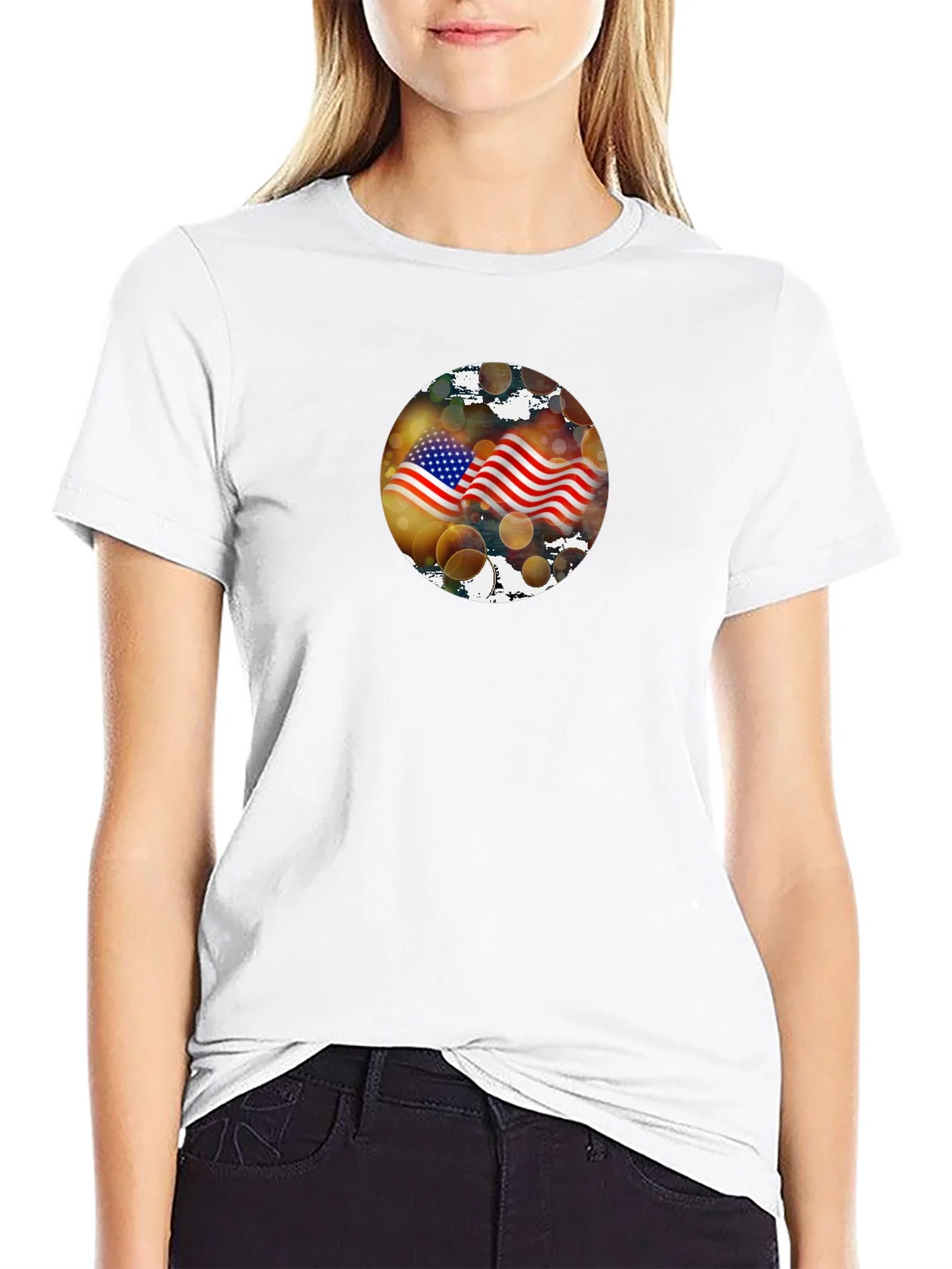 American Flag Graphic Black T-Shirt product image 8