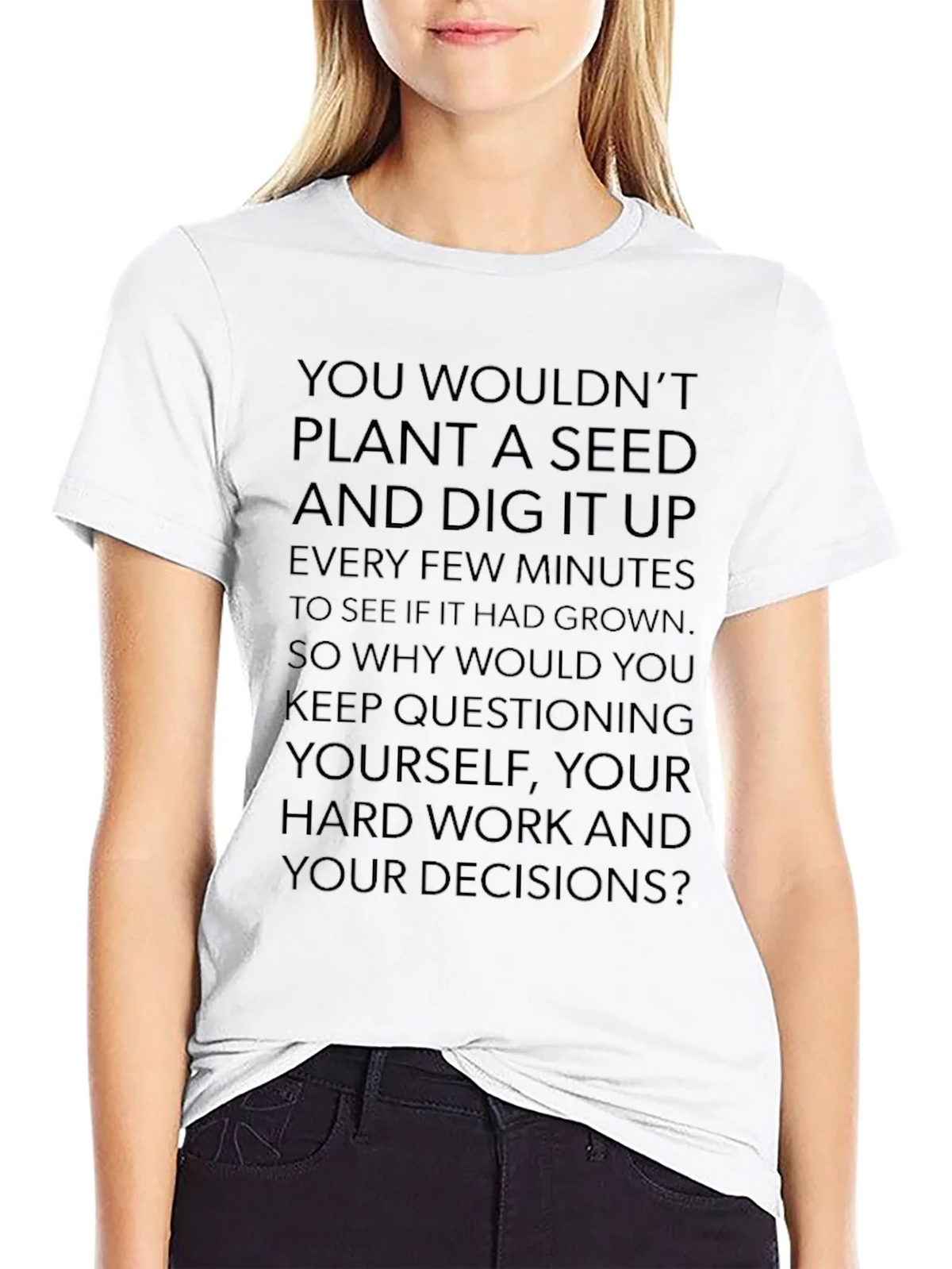 Motivational Seed Planting Quote Black T-Shirt product image 8