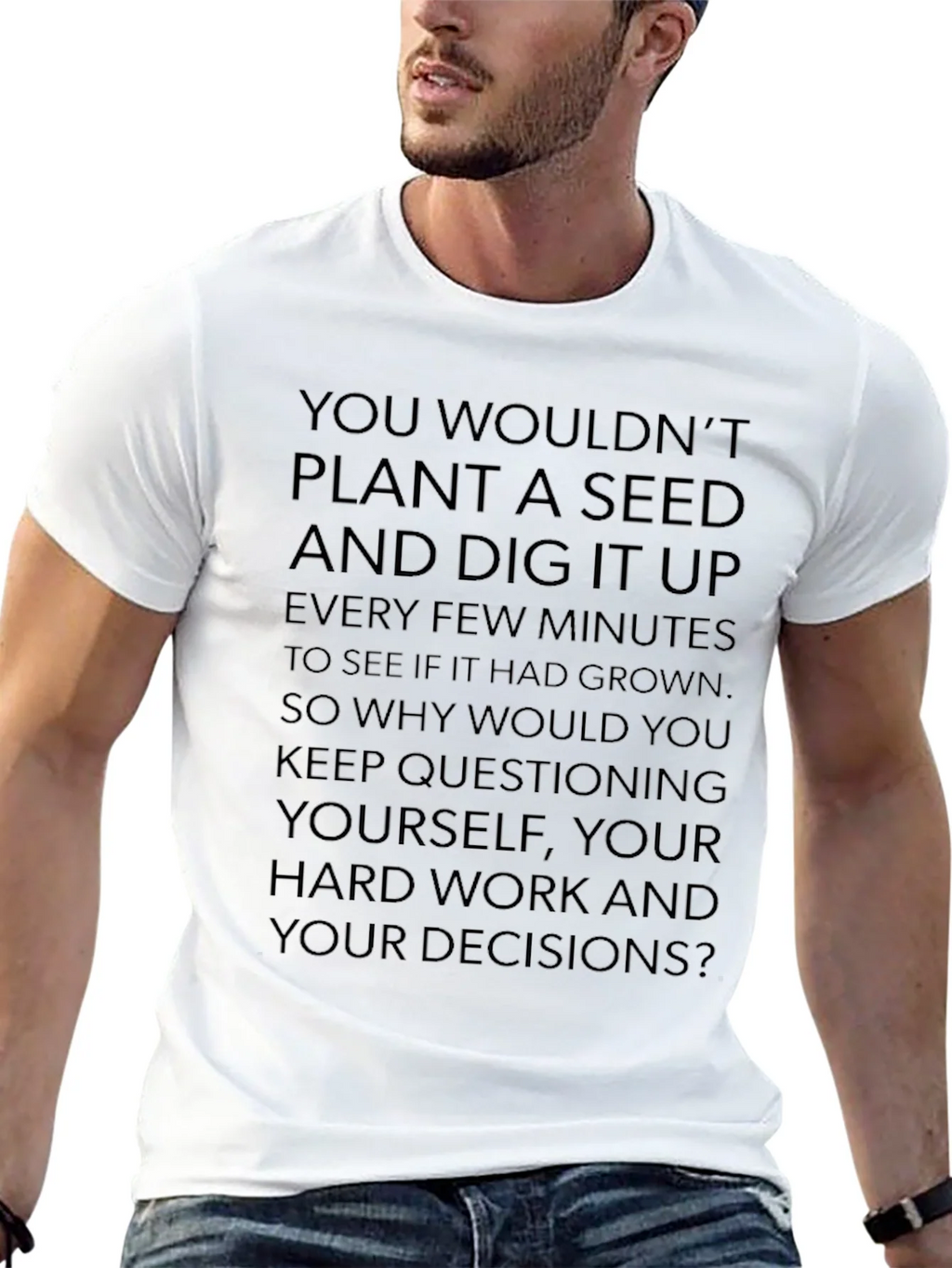 Motivational Seed Planting Quote Black T-Shirt product image 12