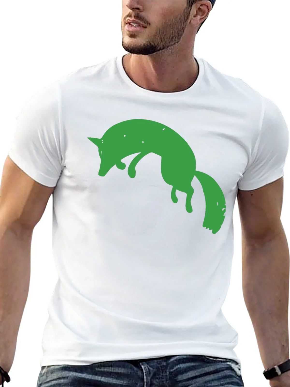 Green Fox Graphic Black T-Shirt product image 12