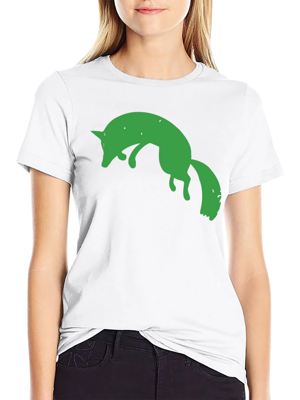 Green Fox Graphic Black T-Shirt product image 8