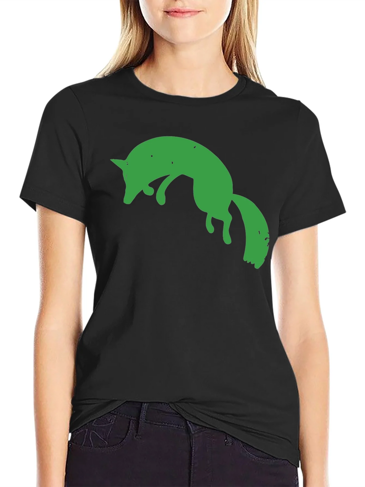 Green Fox Graphic Black T-Shirt product image 2