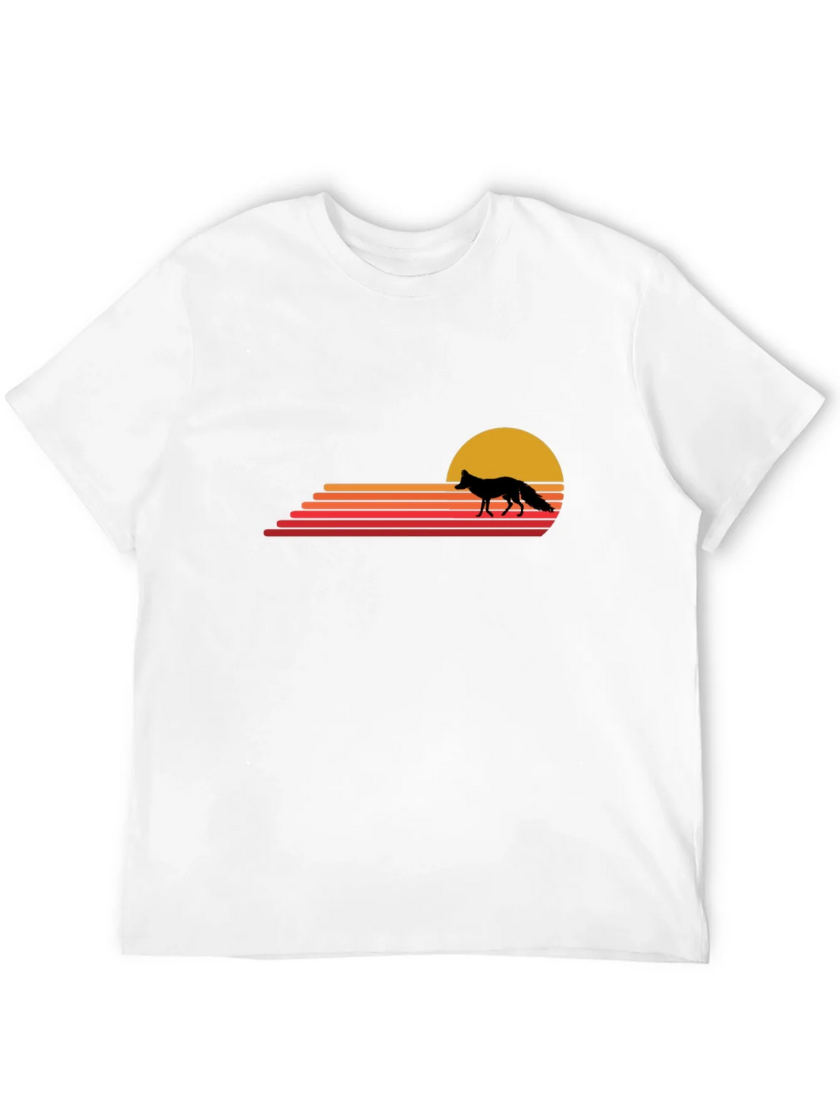 Retro Fox Sunset T-Shirt - Black product image 11