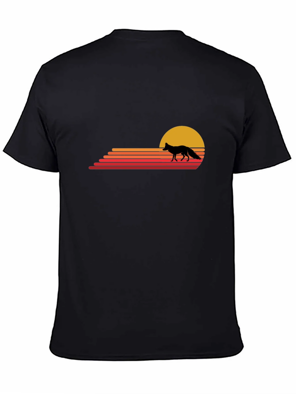 Retro Fox Sunset T-Shirt - Black product image 4
