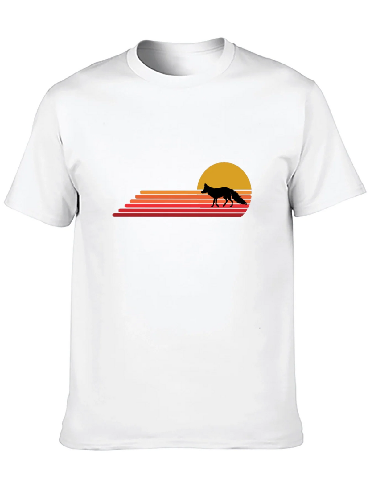Retro Fox Sunset T-Shirt - Black product image 9