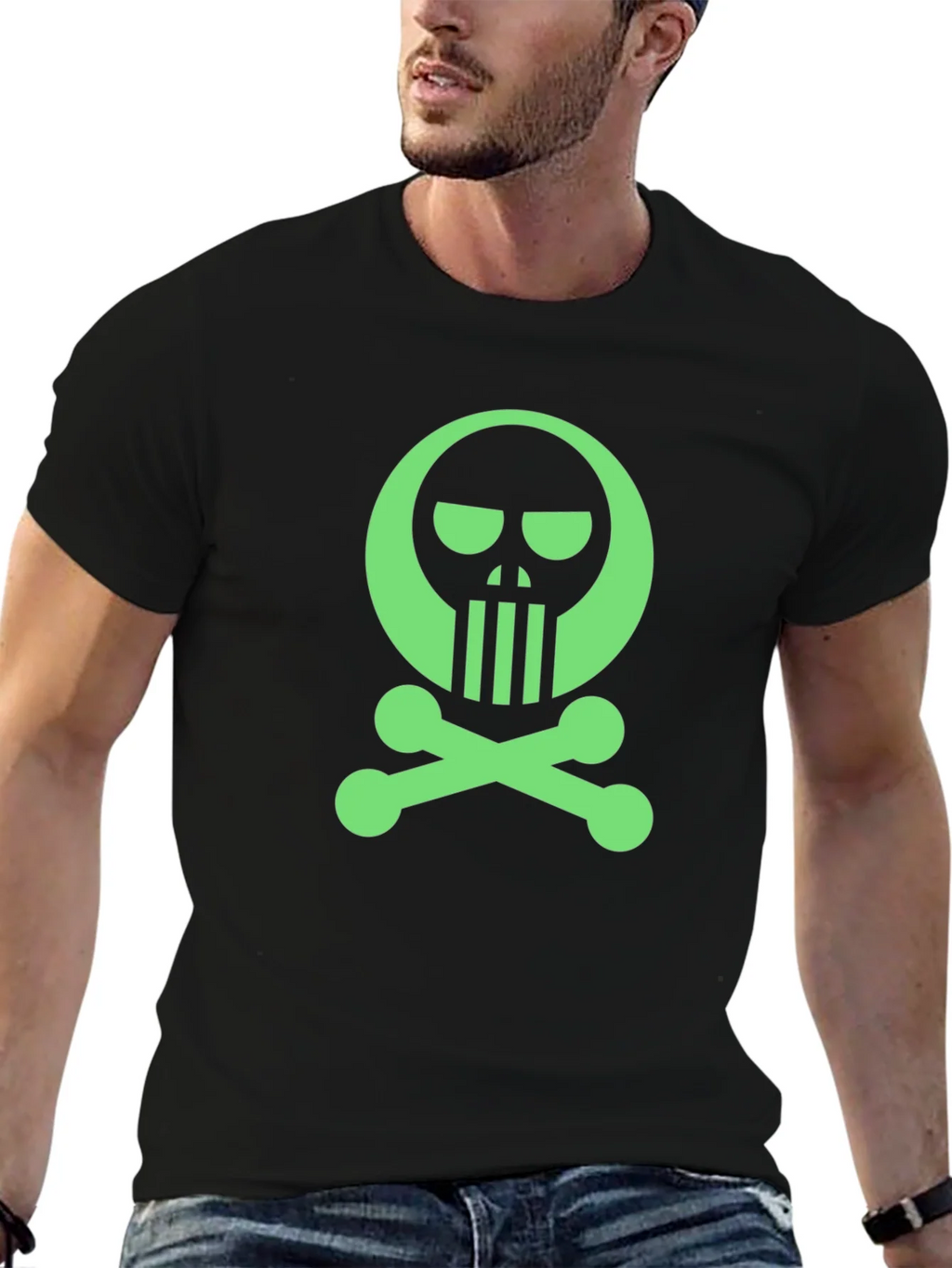 Skull & Crossbones Graphic Tee - Mens Black T-Shirt product image 6