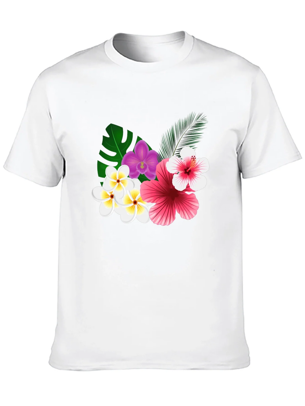 Tropical Floral Print Black T-Shirt product image 9