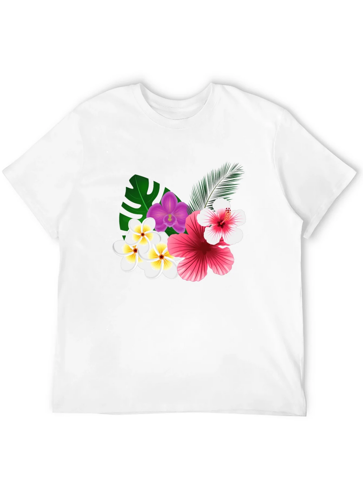 Tropical Floral Print Black T-Shirt product image 11