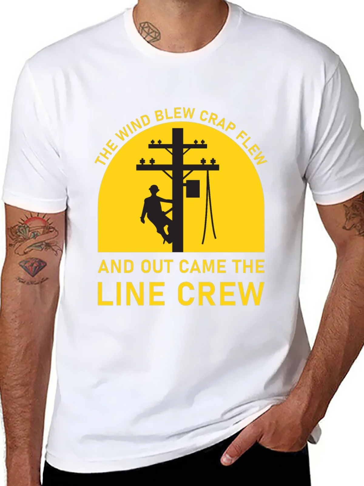 Lineman Crew T-Shirt - The Wind Blew Crap Flew product image 7