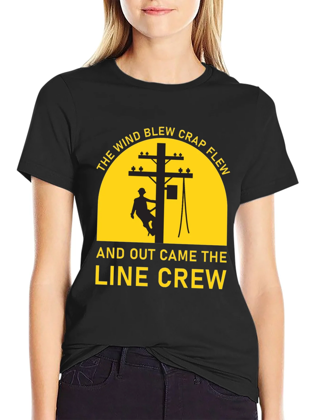 Lineman Crew T-Shirt - The Wind Blew Crap Flew product image 2