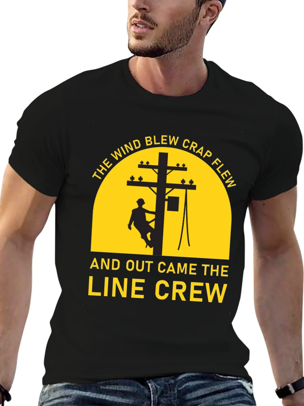 Lineman Crew T-Shirt - The Wind Blew Crap Flew product image 6