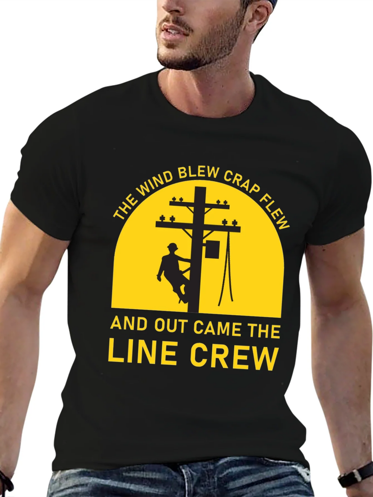 Lineman Crew T-Shirt - The Wind Blew Crap Flew product image 6