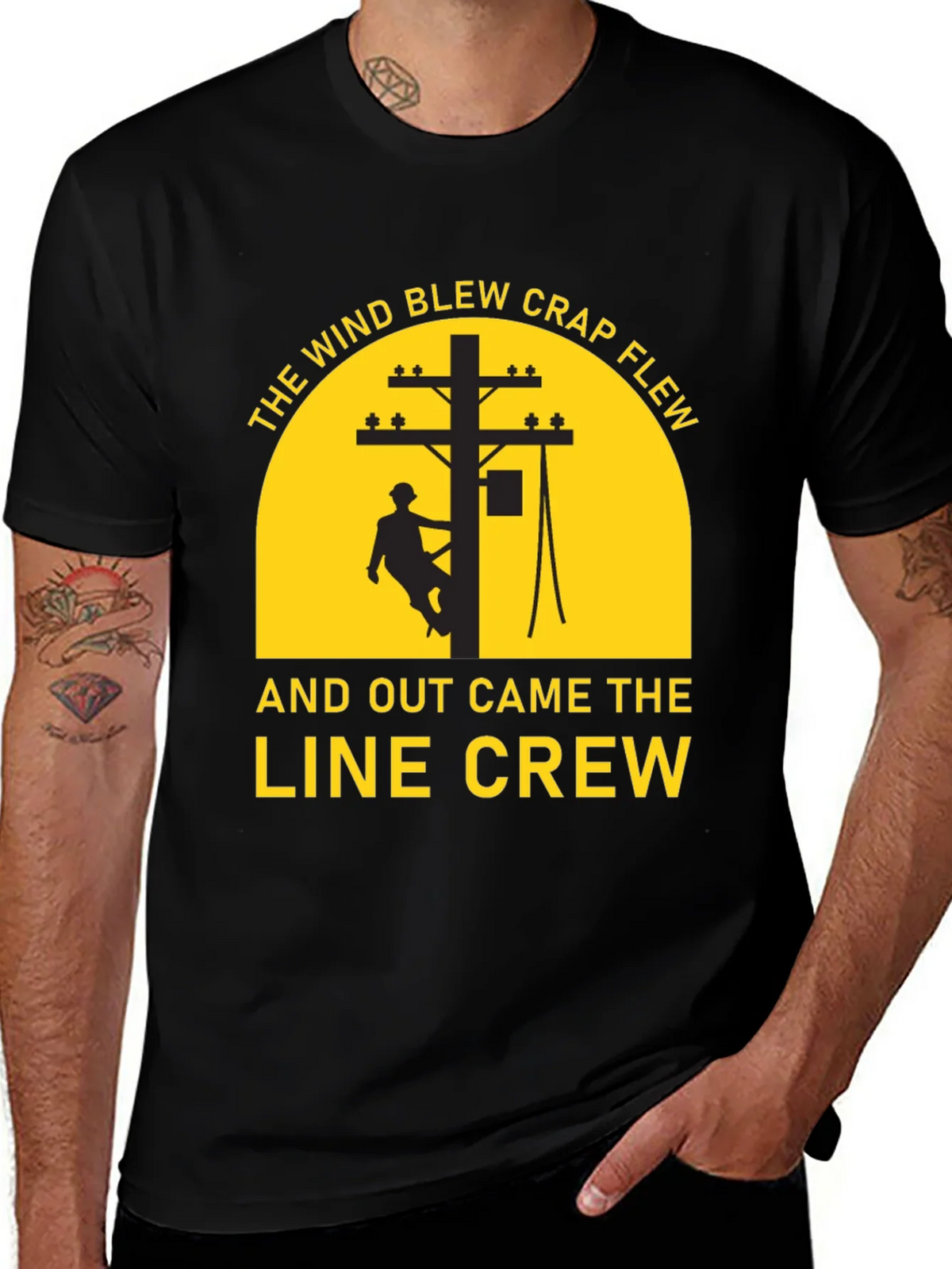 Lineman Crew T-Shirt - The Wind Blew Crap Flew product image 1