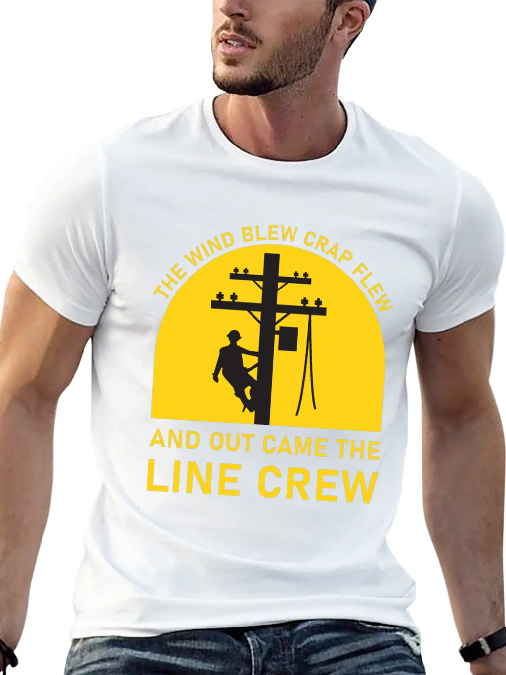 Lineman Crew T-Shirt - The Wind Blew Crap Flew product image 12