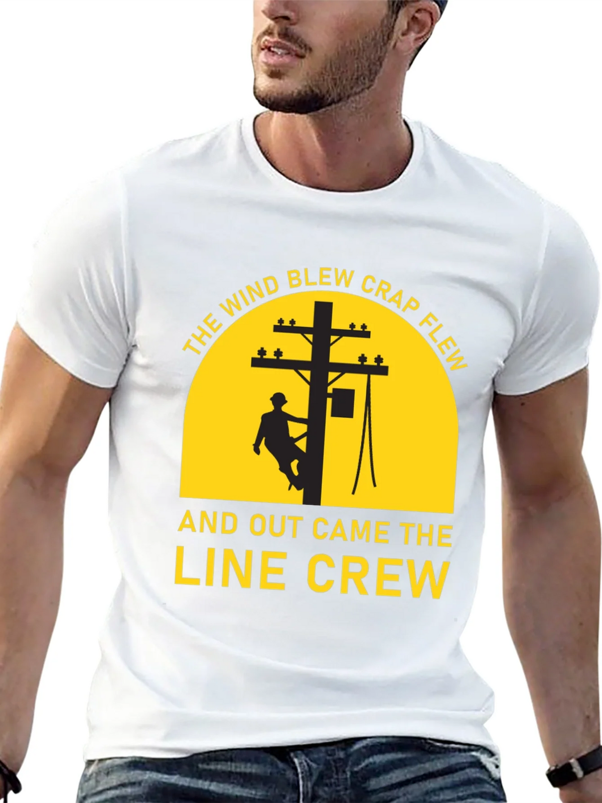Lineman Crew T-Shirt - The Wind Blew Crap Flew product image 12