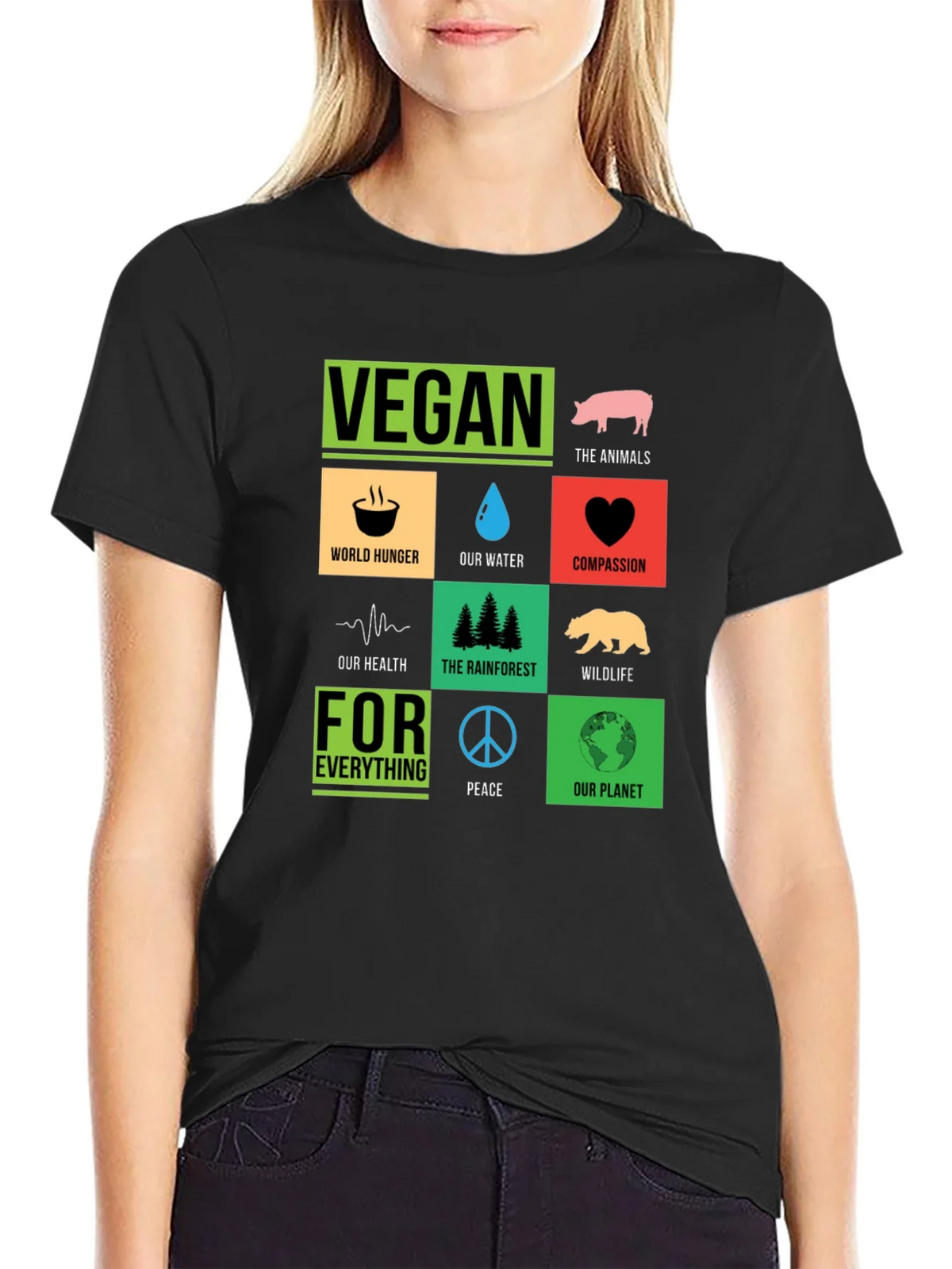 Vegan T-Shirt: Compassion Planet Animals Peace product image 2
