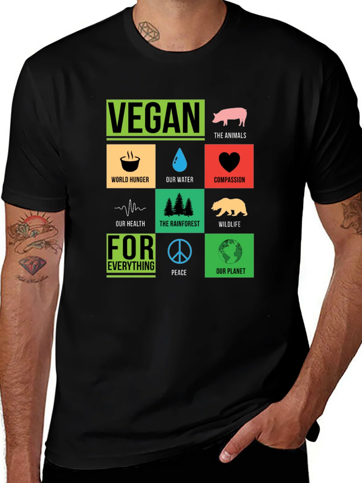 Vegan T-Shirt: Compassion Planet Animals Peace product image 1