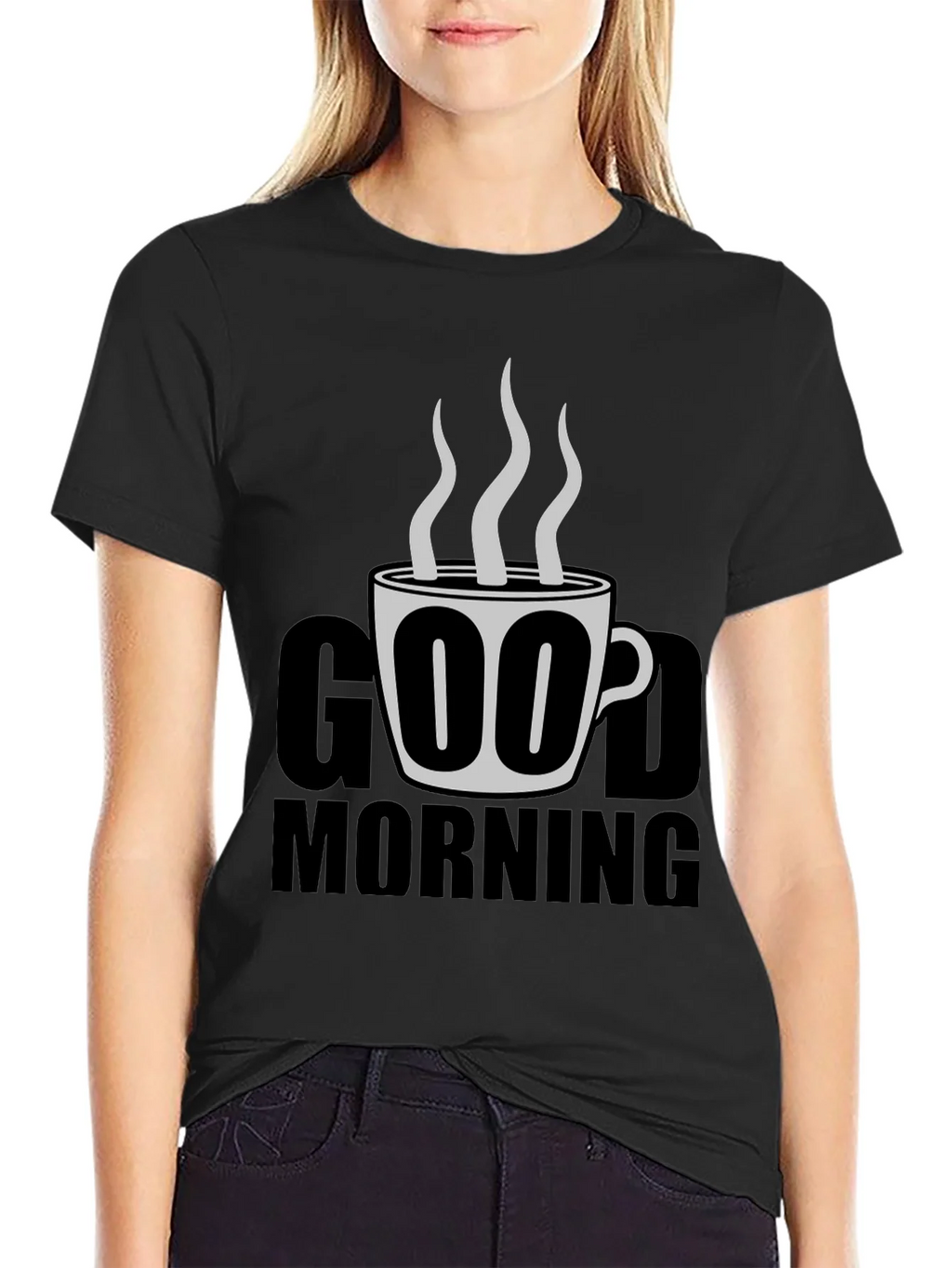 Good Morning Coffee Graphic Tee - Black product image 2