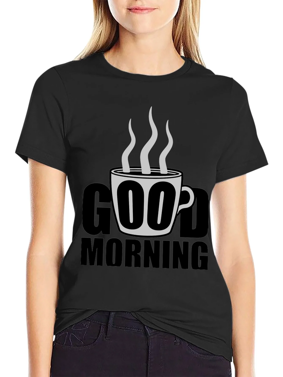 Good Morning Coffee Graphic Tee - Black product image 2