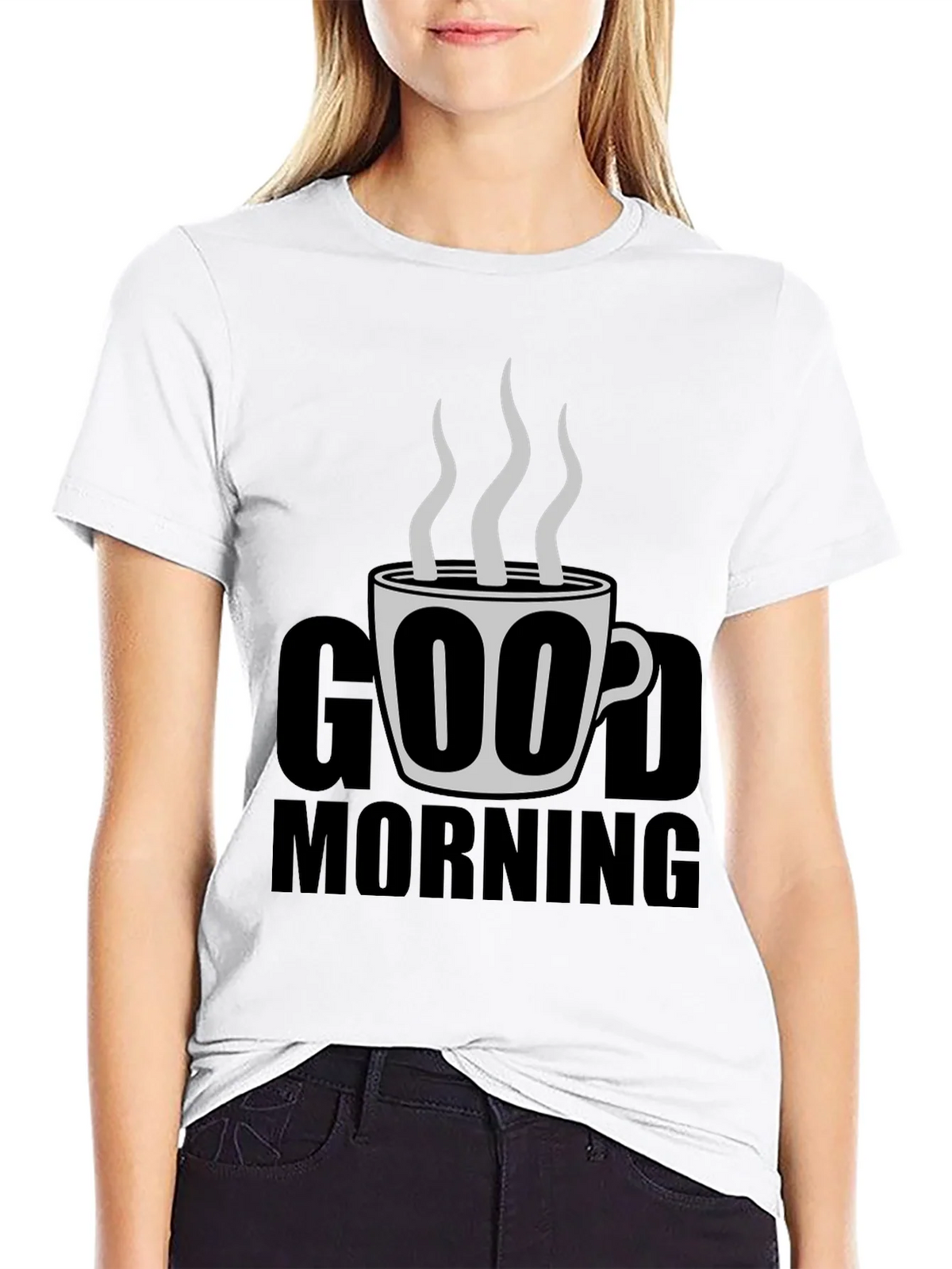 Good Morning Coffee Graphic Tee - Black product image 8
