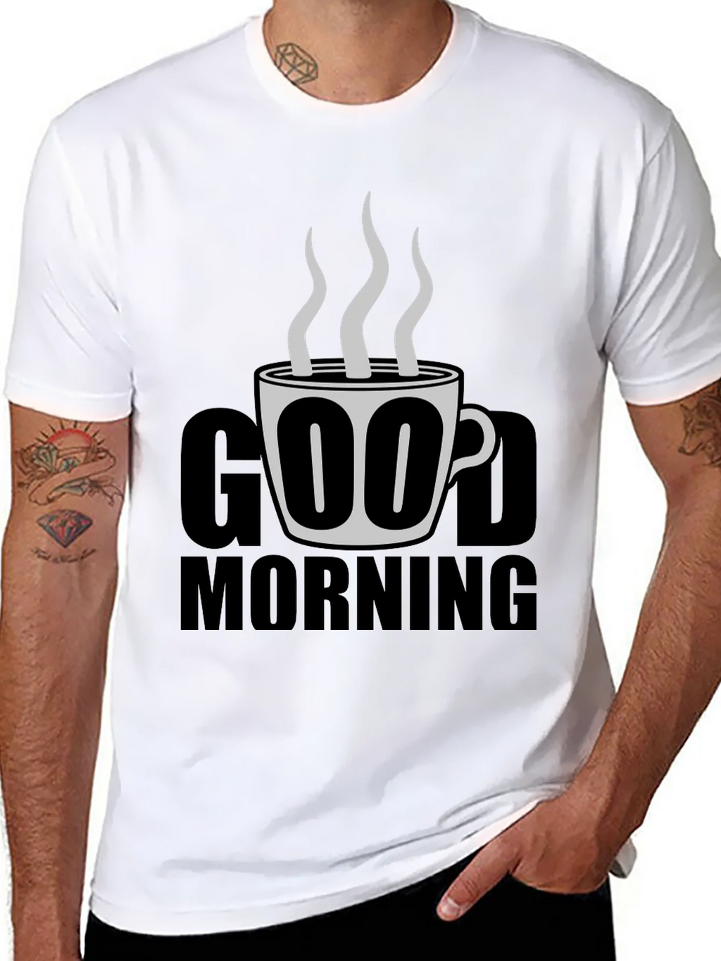 Good Morning Coffee Graphic Tee - Black product image 7