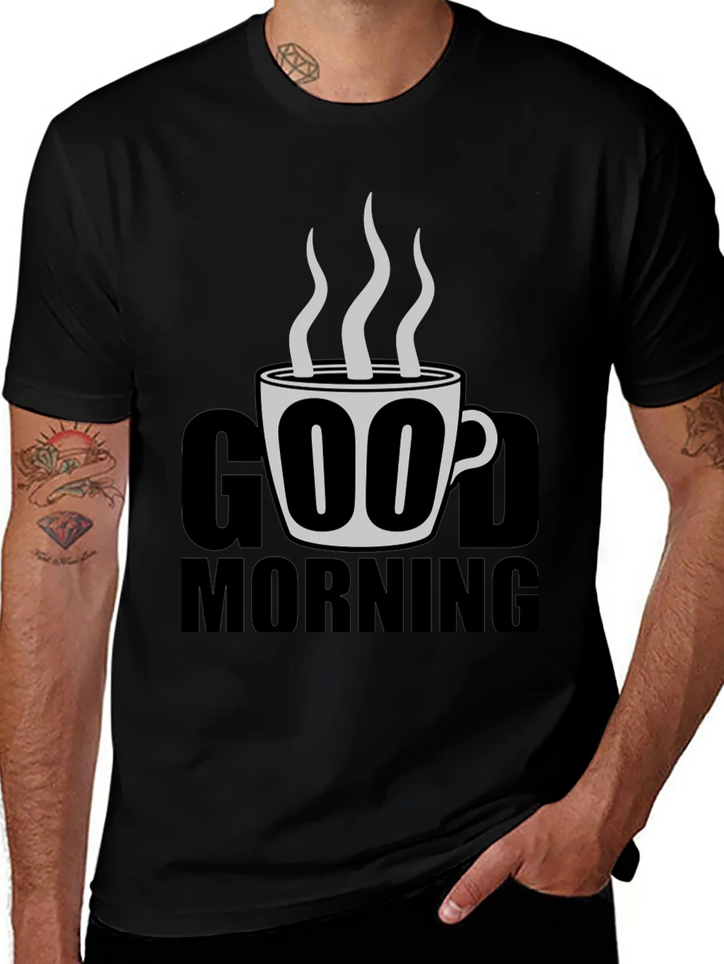 Good Morning Coffee Graphic Tee - Black product image 1