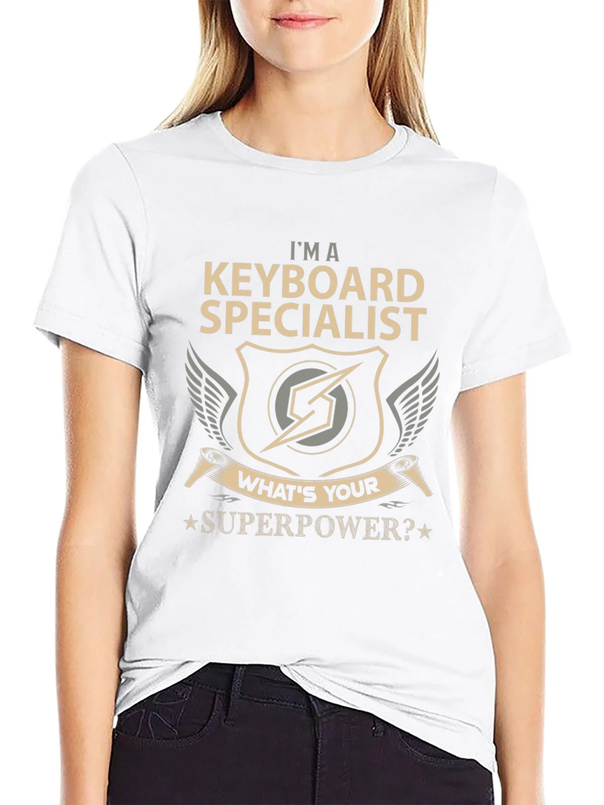 Keyboard Specialist Superpower T-Shirt - Black Cotton Tee product image 8