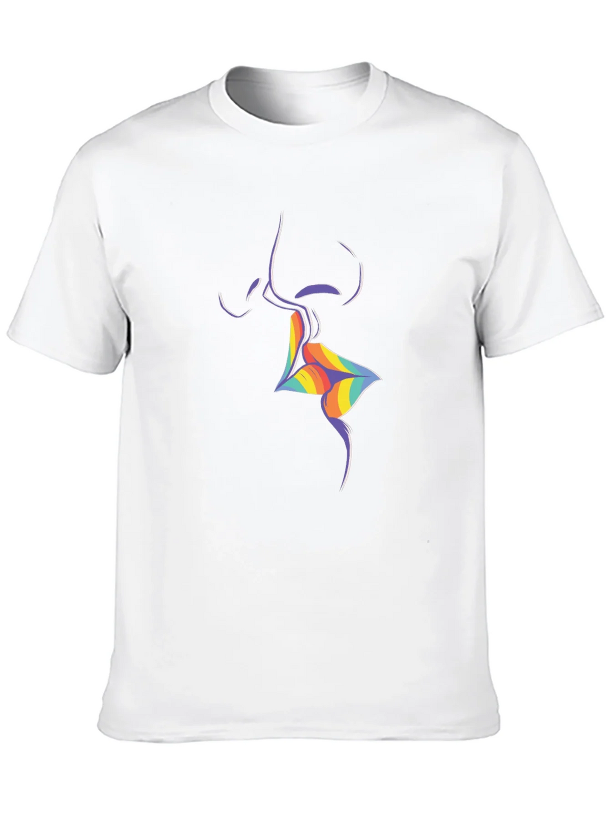 Rainbow Lips Graphic Black T-Shirt product image 5