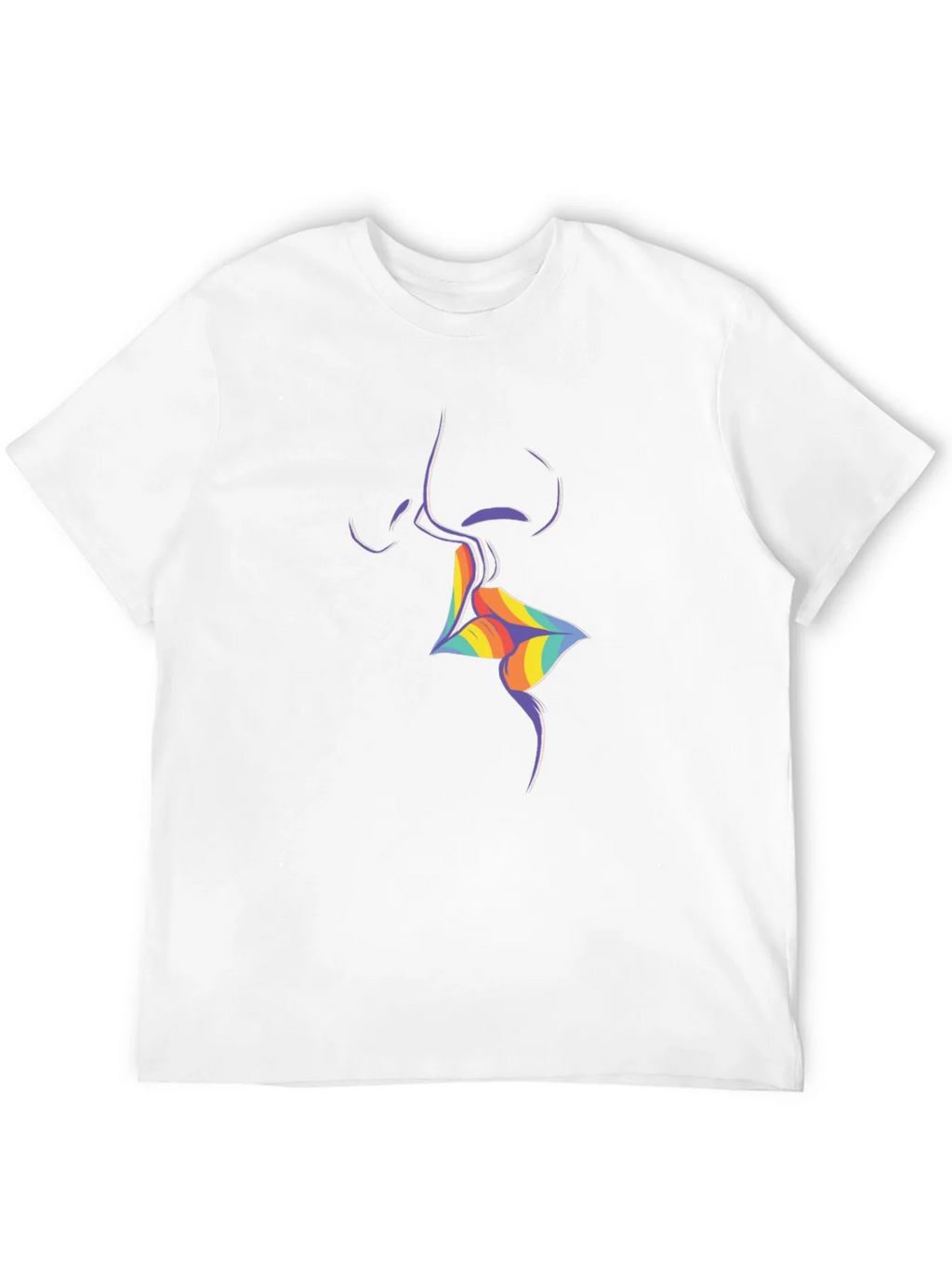 Rainbow Lips Graphic Black T-Shirt product image 6