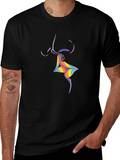 Rainbow Lips Graphic Black T-Shirt product image 1