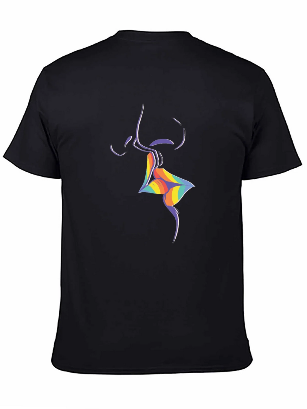 Rainbow Lips Graphic Black T-Shirt product image 3