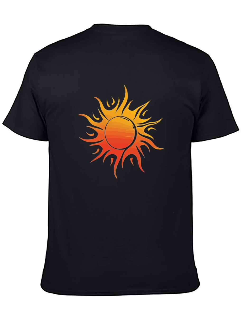Fiery Sun Graphic Tee - Bold Black Cotton Shirt product image 4