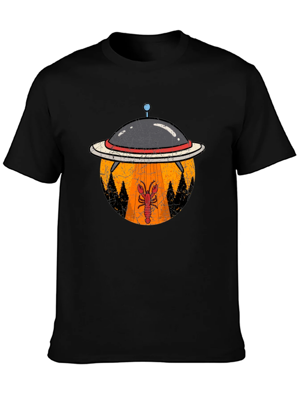 Lobster Abduction T-Shirt: UFO Beam Design product image 2