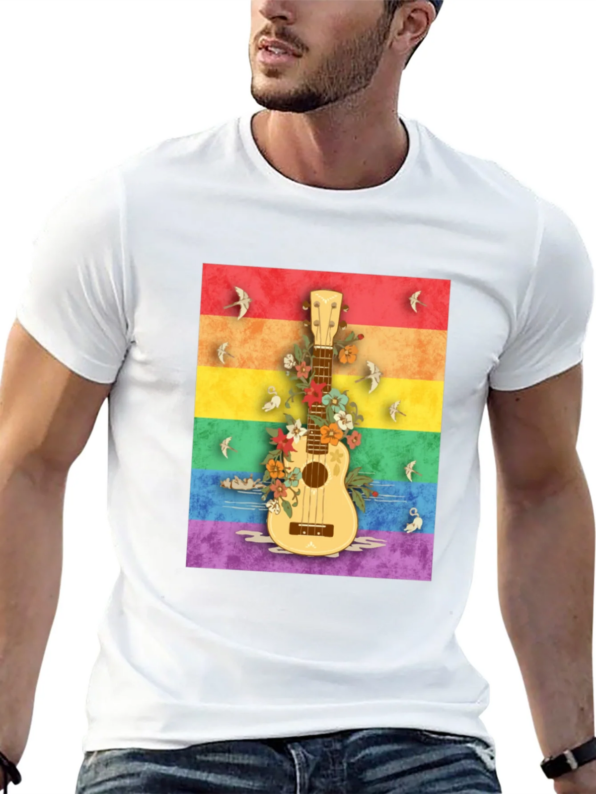 Rainbow Ukulele Graphic Tee product image 12