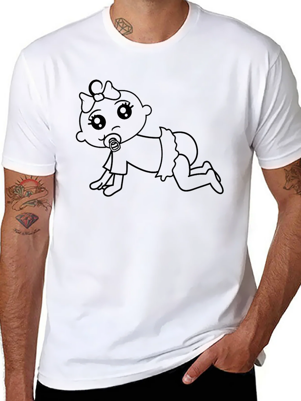 Cute Baby Graphic Tee - Black T-Shirt product image 7