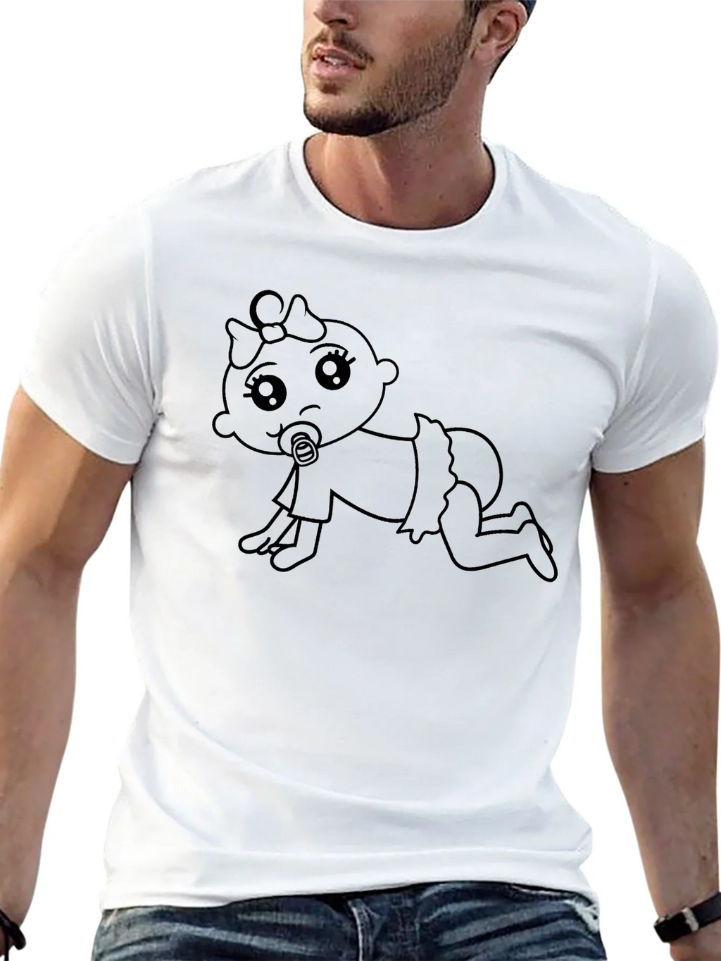 Cute Baby Graphic Tee - Black T-Shirt product image 12
