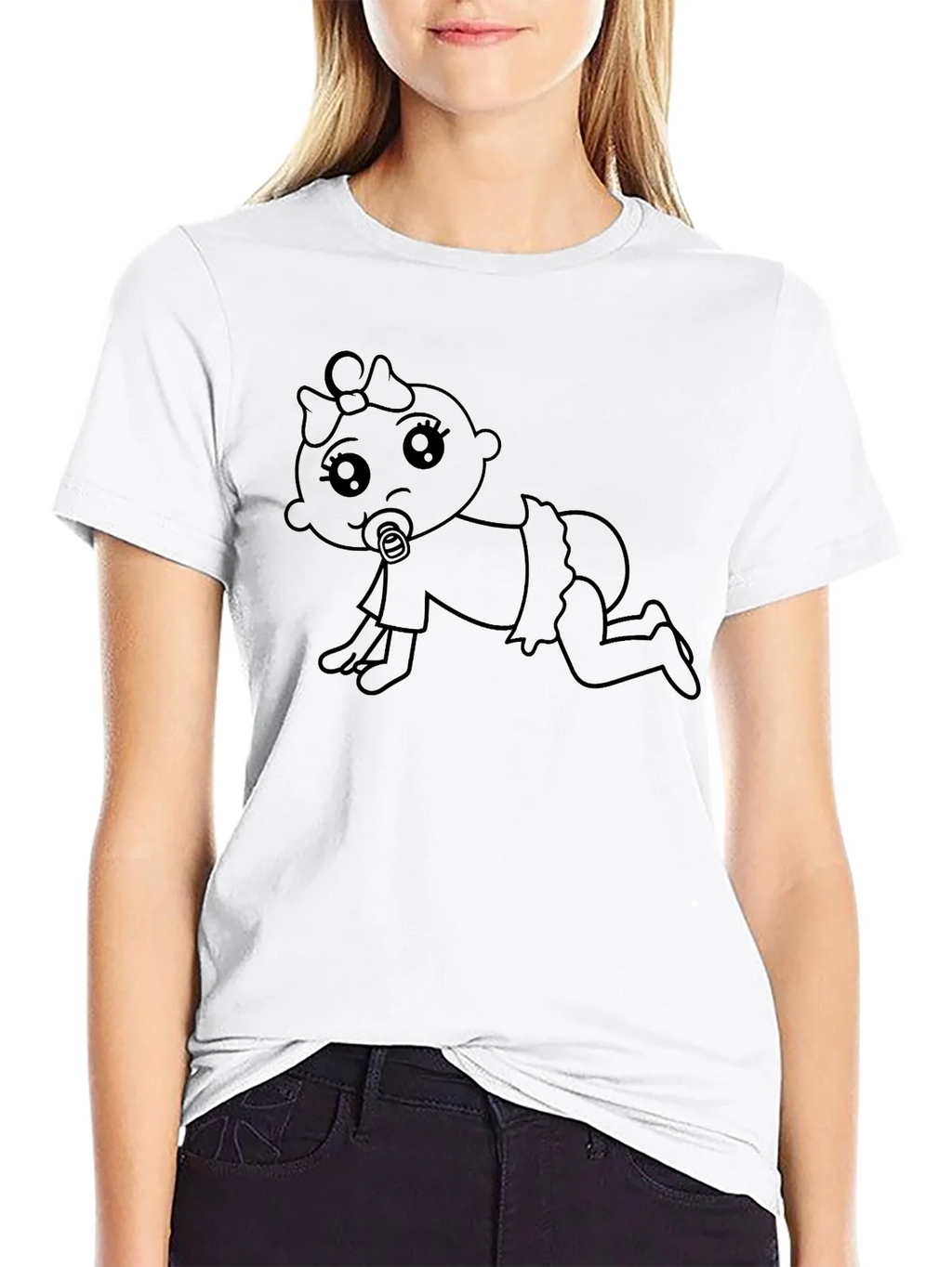 Cute Baby Graphic Tee - Black T-Shirt product image 8